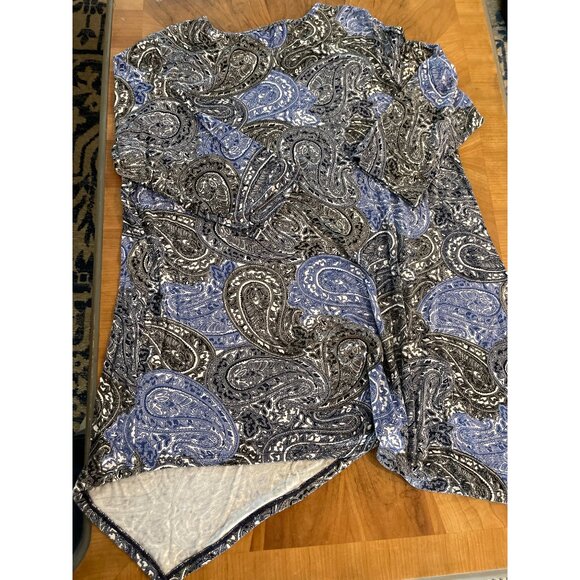 Philosophy Woman Republic Clothing 2X Blue & White 3/4 Sleeve Shirt Made In Viet - Picture 3 of 6